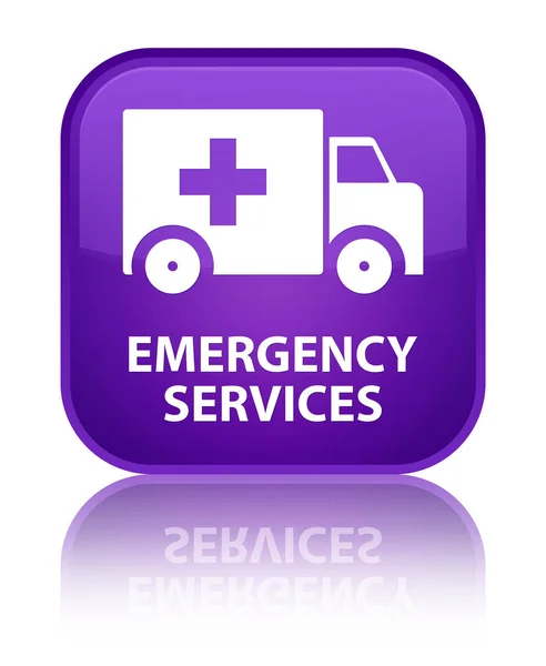 Services d'urgence bouton carré violet spécial — Photo