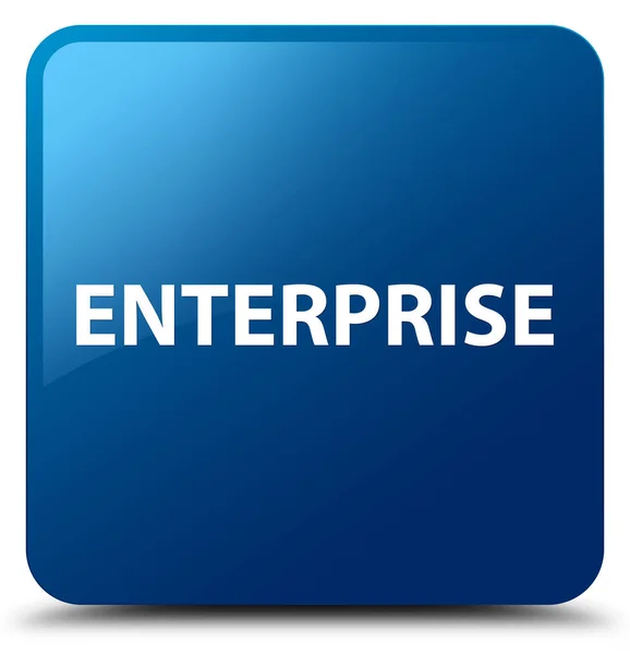 Enterprise modré čtvercové tlačítko — Stock fotografie