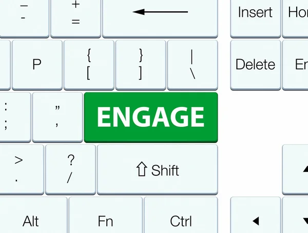 Yeşil klavye düğmesine meşgul — Stok fotoğraf