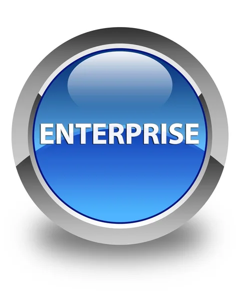 Enterprise lesklé modré kulaté tlačítko — Stock fotografie