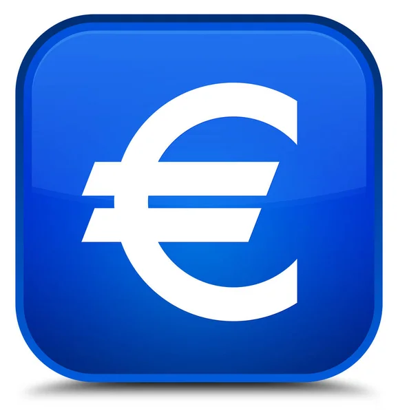 Знак евро специальная синяя кнопка квадрата — стоковое фото