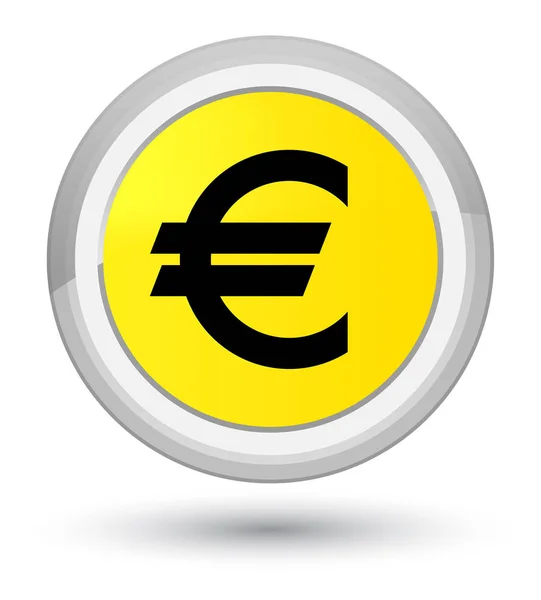 Euro signe icône prime jaune bouton rond — Photo