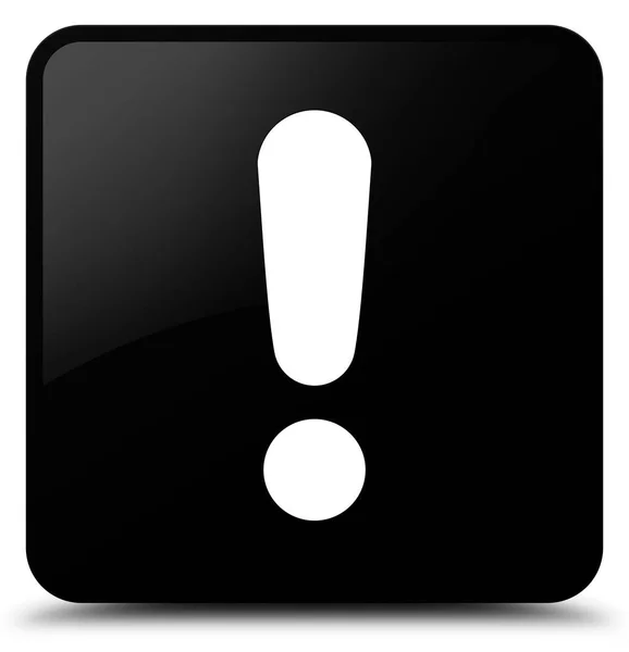 Ünlem işareti simgesi siyah kare düğme — Stok fotoğraf