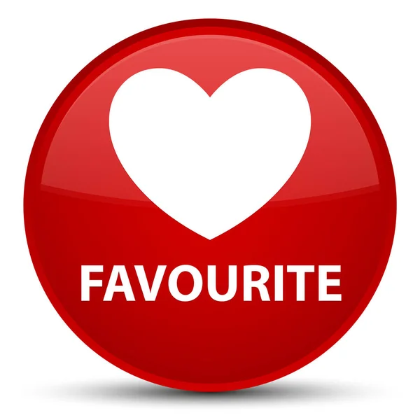 Favourite (heart icon) special red round button — Stock Photo, Image