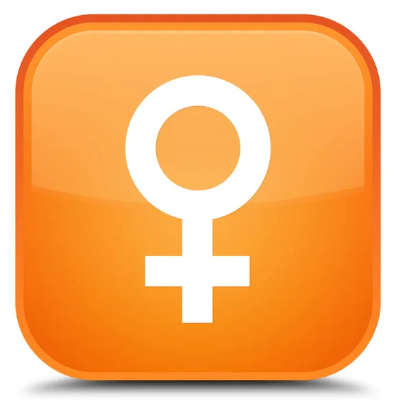 Female sign icon special orange square button — Stock Photo, Image