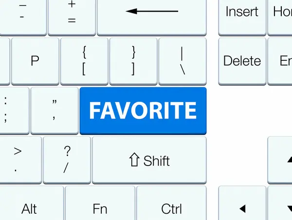 Tecla de teclado azul favorito — Fotografia de Stock