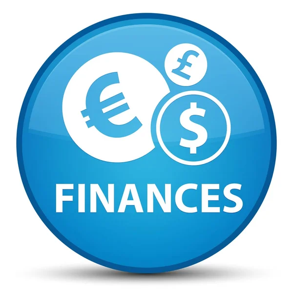 Finances (signe euro) bouton rond bleu cyan spécial — Photo