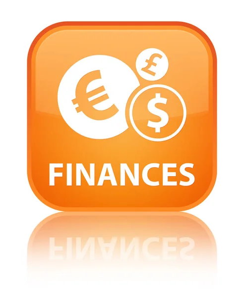 Finances (euro sign) special orange square button — Stock Photo, Image