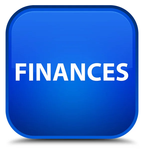 Finances special blue square button — Stock Photo, Image