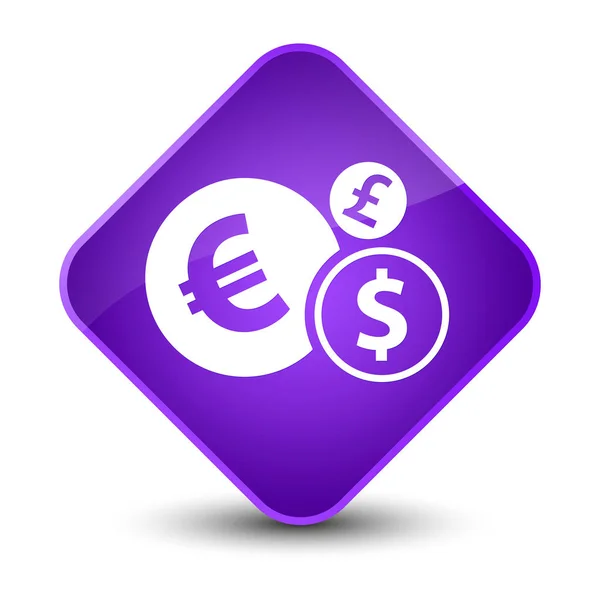 Finances icon elegant purple diamond button — Stock Photo, Image