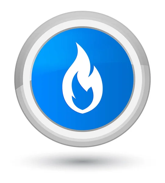 Oheň plamen prvotní azurová modré kulaté tlačítko — Stock fotografie