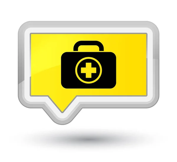 First aid kit icon prime yellow banner button — Stock Photo, Image