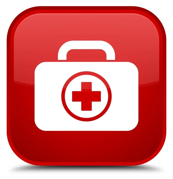応急キット アイコン特別な赤い四角ボタン — ストック写真