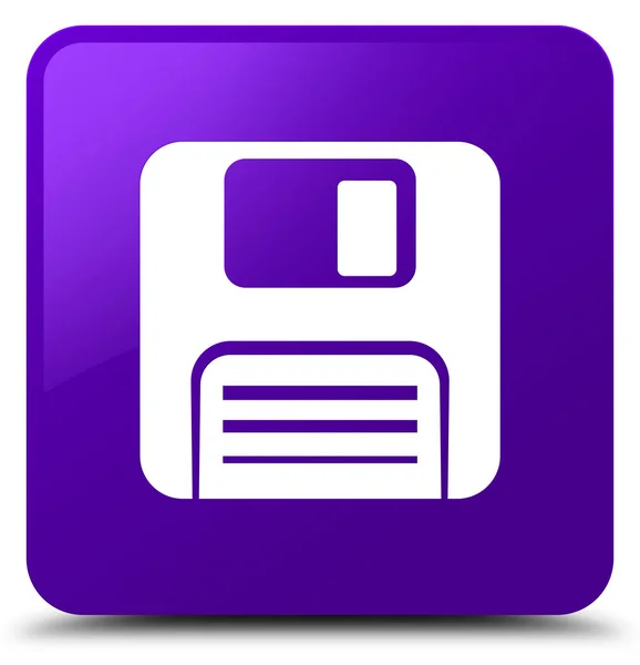 Diskettensymbol lila quadratischer Knopf — Stockfoto