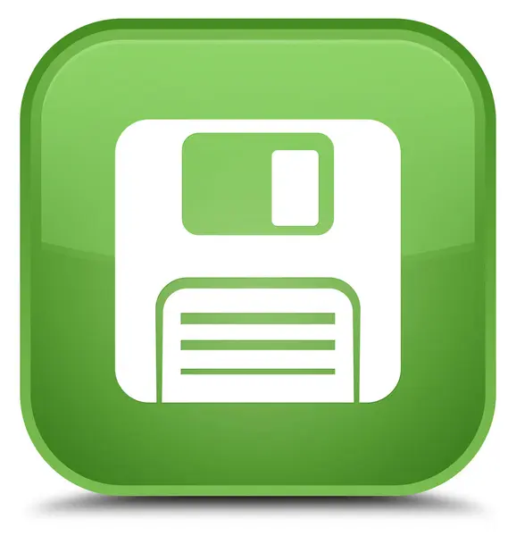 Ícone de disco flexível botão quadrado verde suave especial — Fotografia de Stock