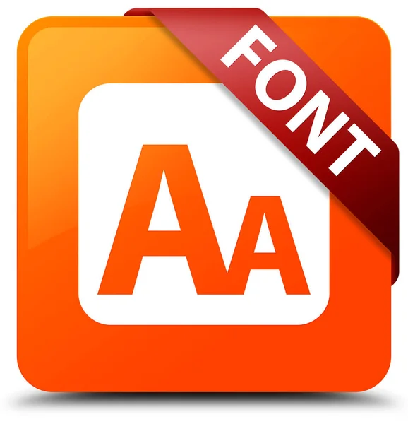 Font orange fyrkantsknappen rött band i hörnet — Stockfoto