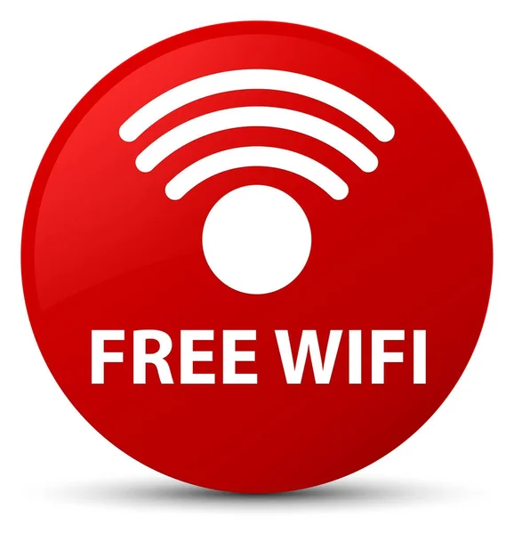 Wifi gratuit bouton rond rouge — Photo