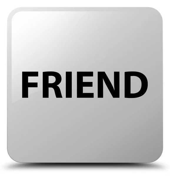 Φίλος λευκό τετράγωνο κουμπί — Φωτογραφία Αρχείου