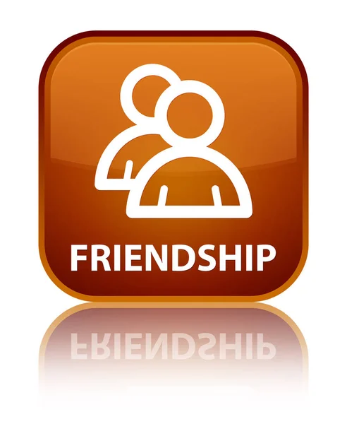 Friendship (group icon) special brown square button — Stock Photo, Image