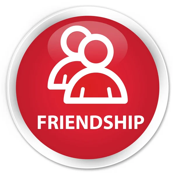 Дружба (піктограма групи) преміум червона кругла кнопка — стокове фото