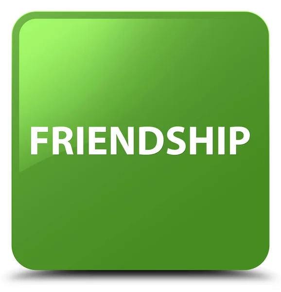 Przyjaźń miękki zielony przycisk kwadratowy — Zdjęcie stockowe