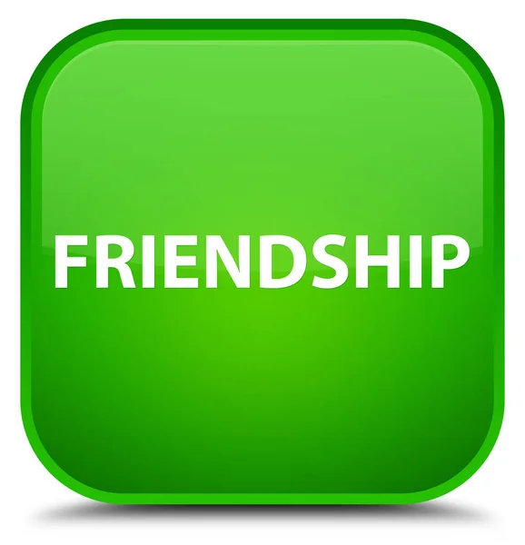 Przyjaźń specjalne zielony przycisk kwadratowy — Zdjęcie stockowe