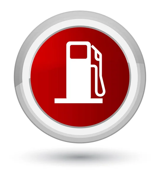 Fuel dispenser icon prime red round button — Stock Photo, Image