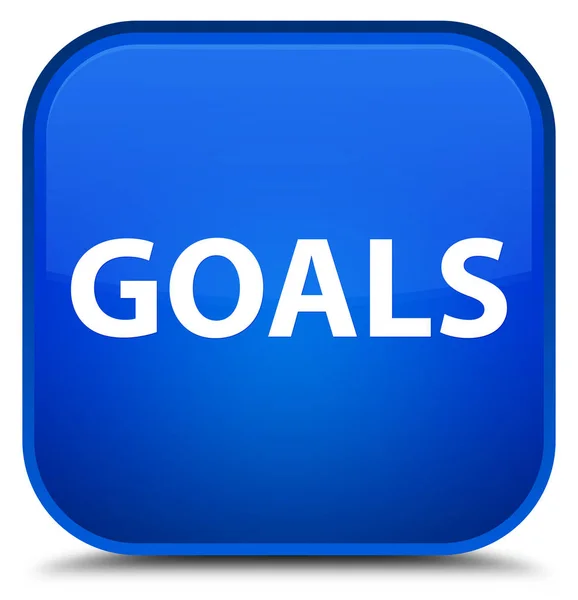 Célok speciális kék négyzet gomb — Stock Fotó