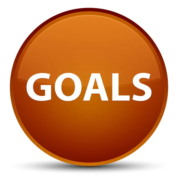 Goals special brown round button — Stock Photo, Image