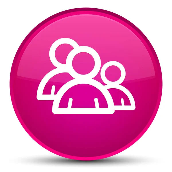 Icono de grupo botón redondo rosa especial —  Fotos de Stock
