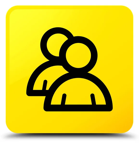 Csoport ikon sárga négyzet gomb — Stock Fotó