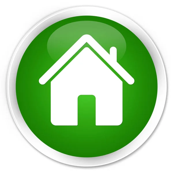 Home icon premium green round button — Stock Photo, Image