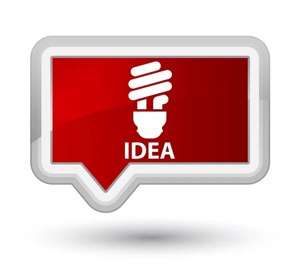 Idea (ikonu žárovky) prvotřídní Rudého praporu tlačítko — Stock fotografie
