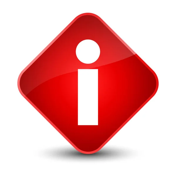 Elegante rode ruit knoop van het pictogram van info — Stockfoto