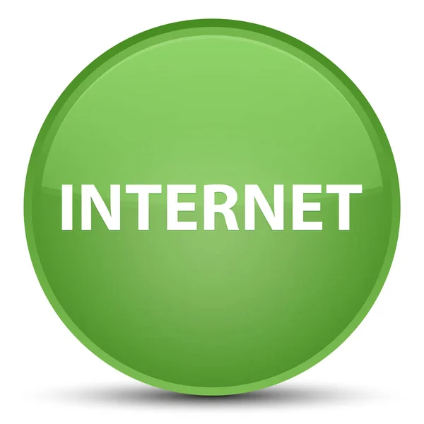 互联网专用软绿色圆形按钮 — 图库照片