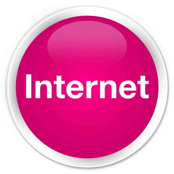 Internet premium pink round button — Stock Photo, Image