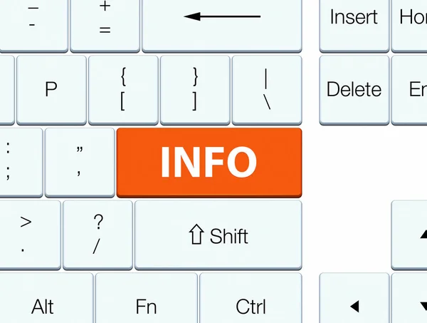 Información botón teclado naranja —  Fotos de Stock