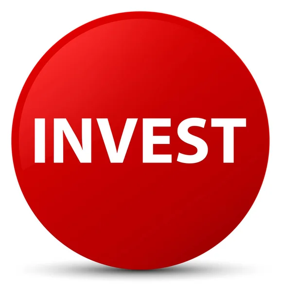 Кнопка Invest red round — стоковое фото