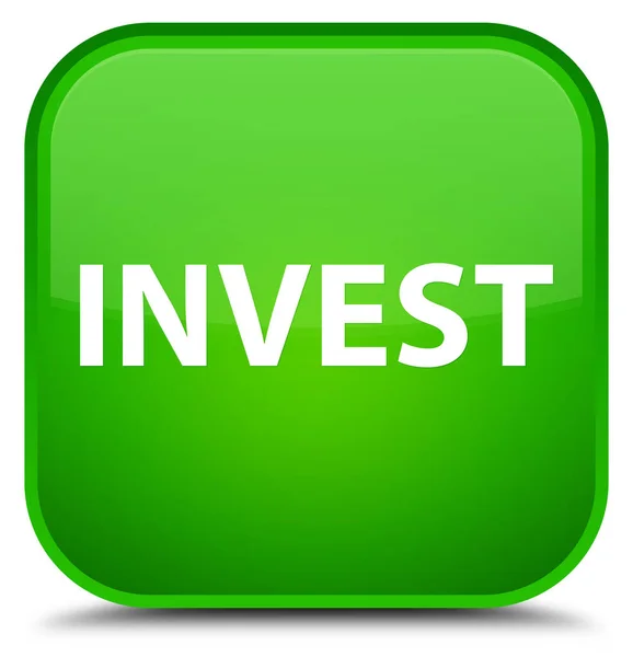 Invest különleges zöld négyzet gomb — Stock Fotó