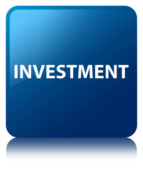 Tasto quadrato blu investimento — Foto Stock