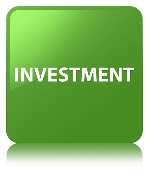 投资软绿色方形按钮 — 图库照片