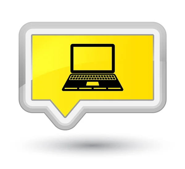 Laptop pictogram prime gele banner knop — Stockfoto