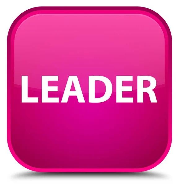 Ledare speciella rosa fyrkantig knapp — Stockfoto
