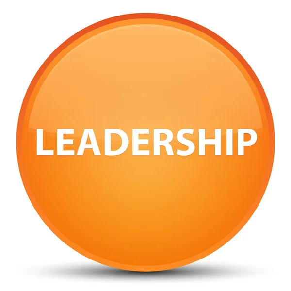 Спеціальна помаранчева кругла кнопка лідерства — стокове фото