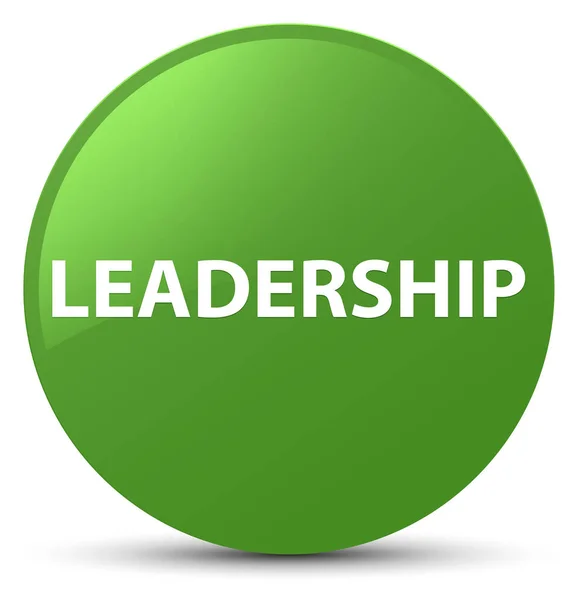 Leadership soft green round button — Stock Photo, Image