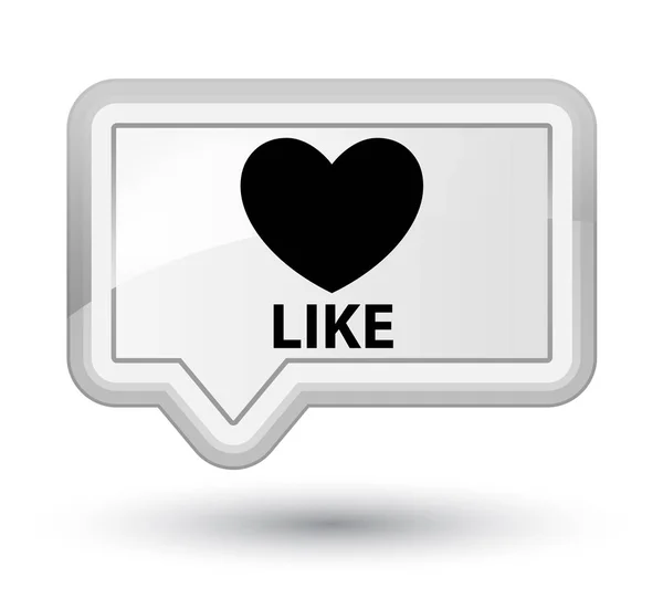 Like (heart icon) prime white banner button — Stock Photo, Image