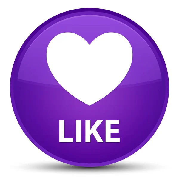 Нравится (значок сердца) специальная фиолетовая круглая кнопка — стоковое фото