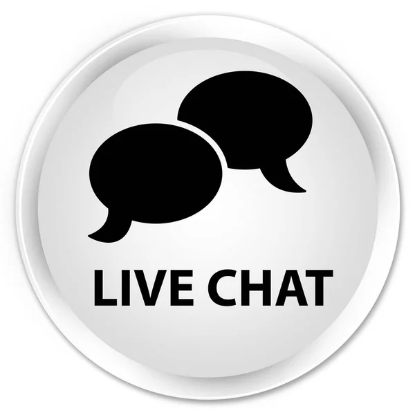 Chat en vivo premium blanco botón redondo — Foto de Stock