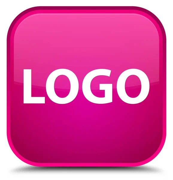 Logo botão quadrado rosa especial — Fotografia de Stock