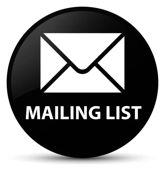 Lista de correo negro botón redondo — Foto de Stock